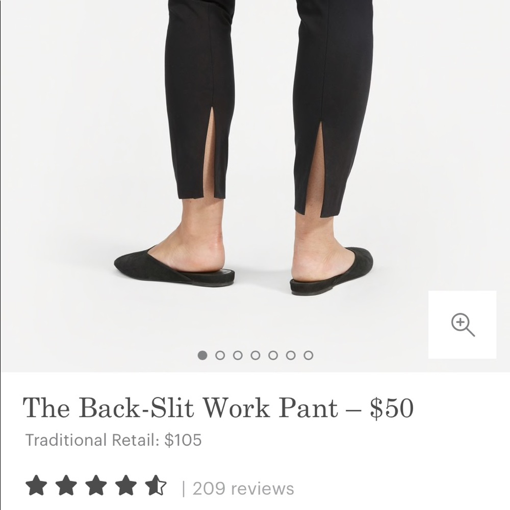 NWOT Everlane Back-slit Work Pants - size 6